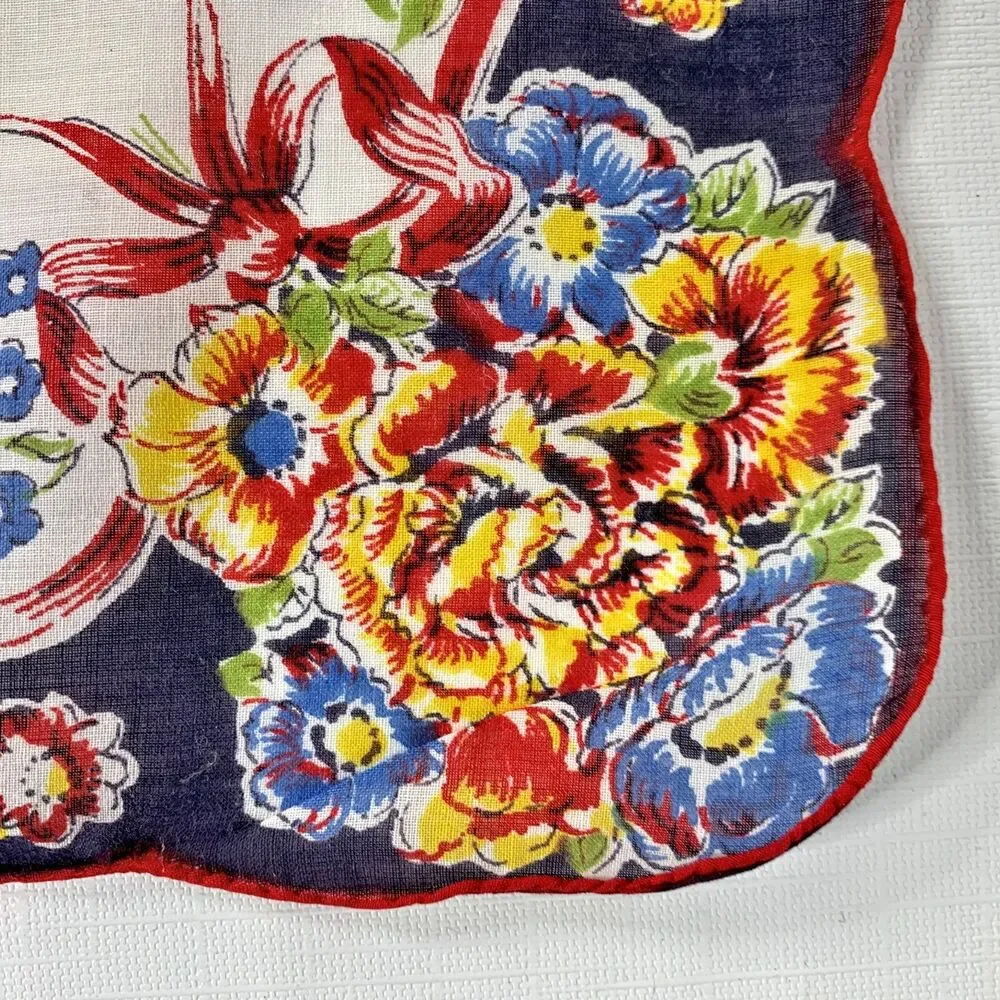 Vintage Heirloom Floral Bridesmaid Handkerchief Wedding Cottage Core Dainty